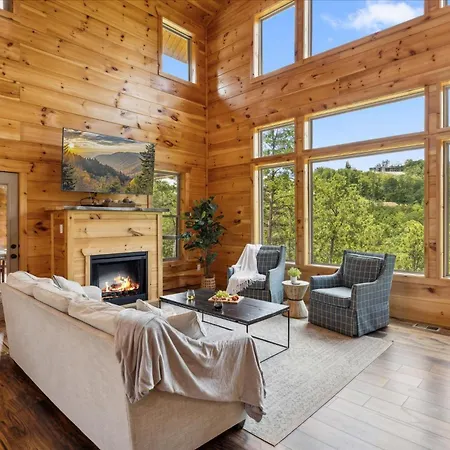 Swim-Soak-Celebrate-Christmas-In-The-Smoky-Mtns-Villa-Waldens-Creek-Exterior